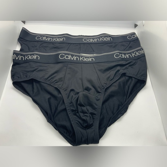 (2) Calvin Klein Black Logo Waistband Briefs - Picture 1 of 5